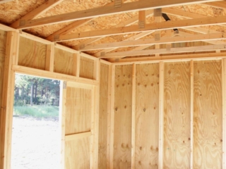 wood garden storage shed interior