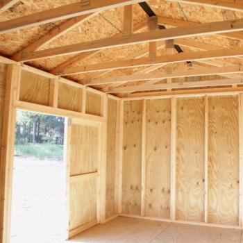 wood garden storage shed interior